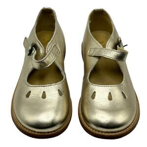 Young Soles Girls June Gold Mary Janes Size 33 US 2